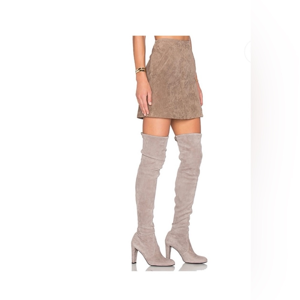 Dictionary Women’s Mini Suede Beige Nude Skirt Size Small NWT